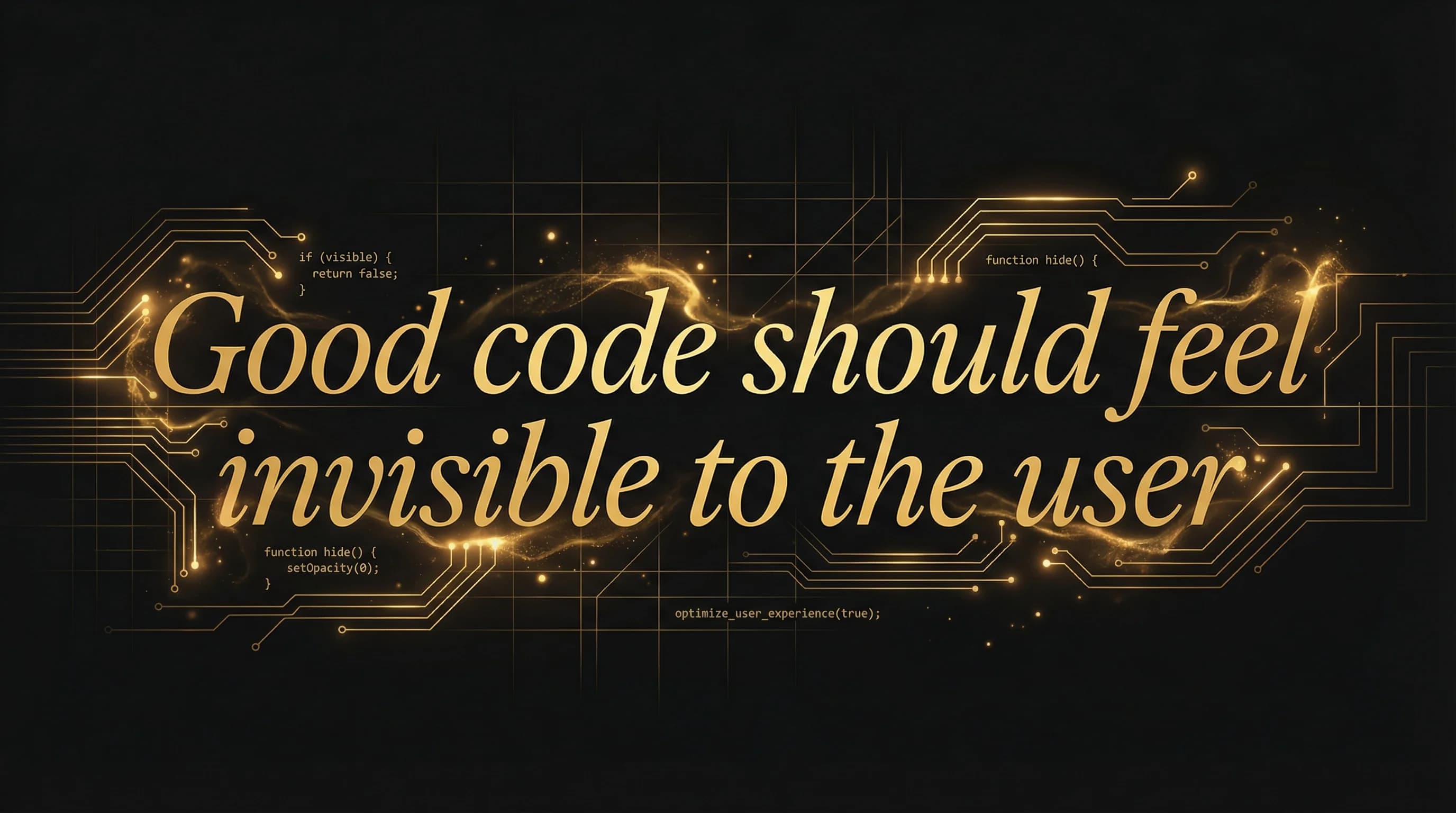 Good code should feel invisible to the user